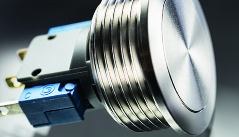 SCHURTER Puristic Metal Line Switch with 24 mm Diameter