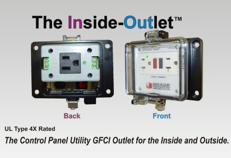 Grace Engineered Products Inside-Outlet GFCI Receptacle UL Approved for NEMA 4X Applications