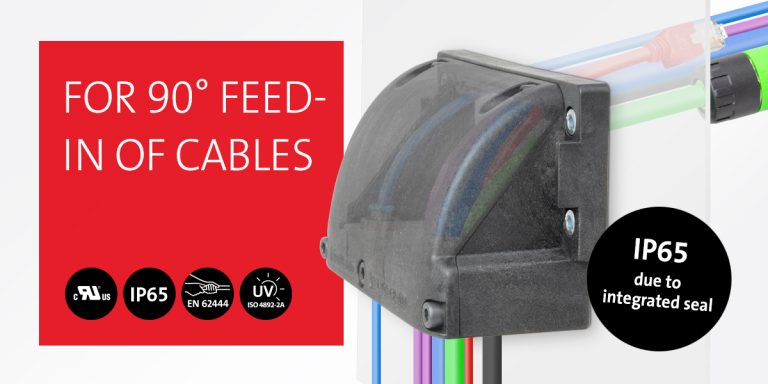 icotek: 90° Cable Transit Frame with IP65 Rated Protection