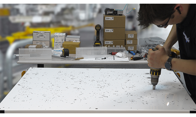 Figure 3: Suppliers like AutomationDirect offer a wide variety of components, mounting hardware, wire/cable management solutions, and more so that control panel assembly shops can efficiently build control panels. PBUS-38-Automation-ControlPanelAssembly2-750.jpg