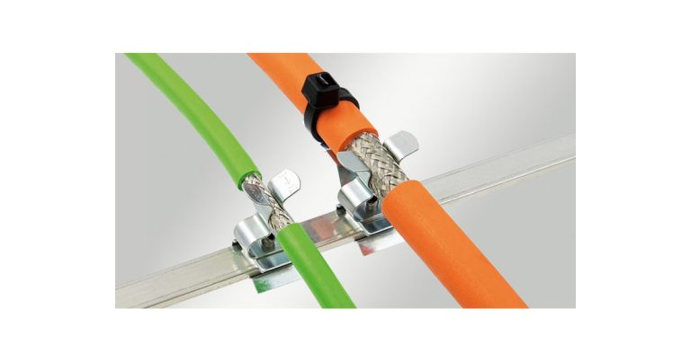 icotek: EMC Shield Clamps for 10 × 3 MM Bus Bar, Pluggable With or Without Integrated Strain Relief